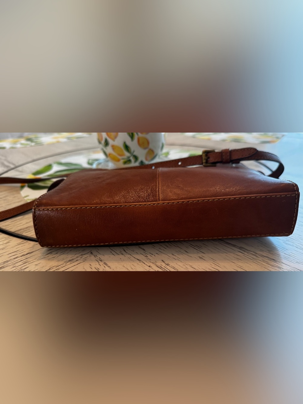 Frye Lucy Cognac Leather Crossbody Organizer Bag - Picture 11 of 16